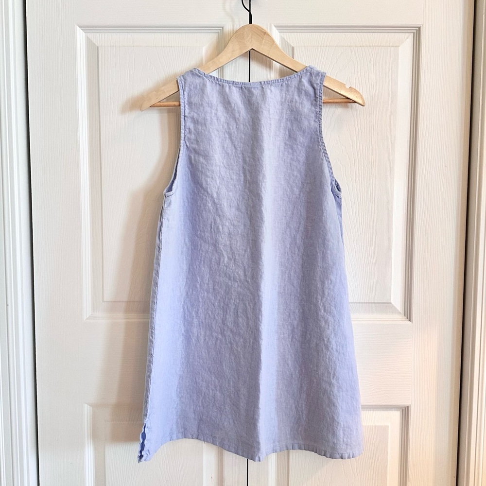 Linen Blend Lavender Sleeveless Tunic — - Picture 3 of 10